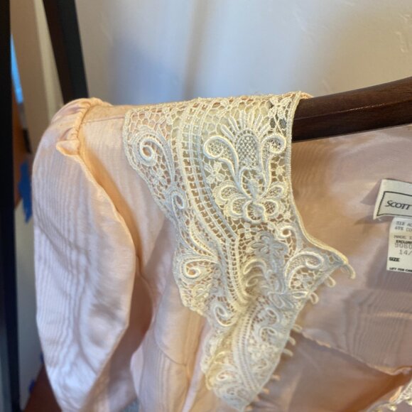 Vintage 80s Scott McClintock Embroidered Blouse with Lace & Buttons - Picture 3 of 7
